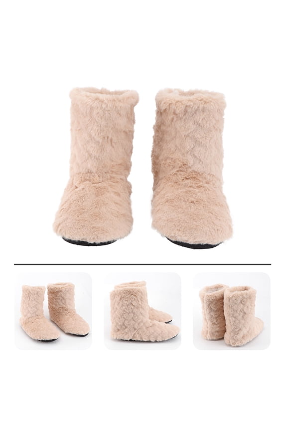 1 Pair Comfy Boots Cotton Wool House Boot Slippers For Adults Khaki Durable