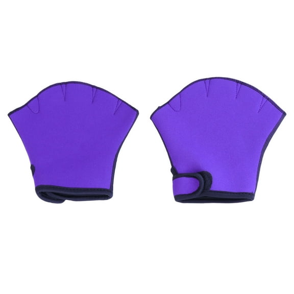 WRISTBIQUE 1 Pair Purple Webbed Gloves for Men and Women Aquatic Workouts