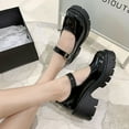 thumbnail image 1 of WRISTBIQUE 1 Pair Women Chunky Heels for Teenagers in Black with Waterproof Platform, 1 of 8