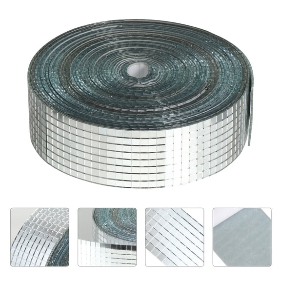 WRISTBIQUE Silver Glass Mirror Stickers Waterproof Wall Decals Decor for Home Office 70 Tiles