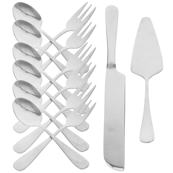 WRISTBIQUE 1 Set 14Pcs Stainless Steel Cake Serving Kitchen and Bakery with Long Handle Design