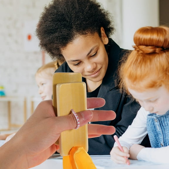 WRISTBIQUE 1 Set Kids Percussion Instrument Allegro Clapper Bamboo Hand Clappers for Musical Training