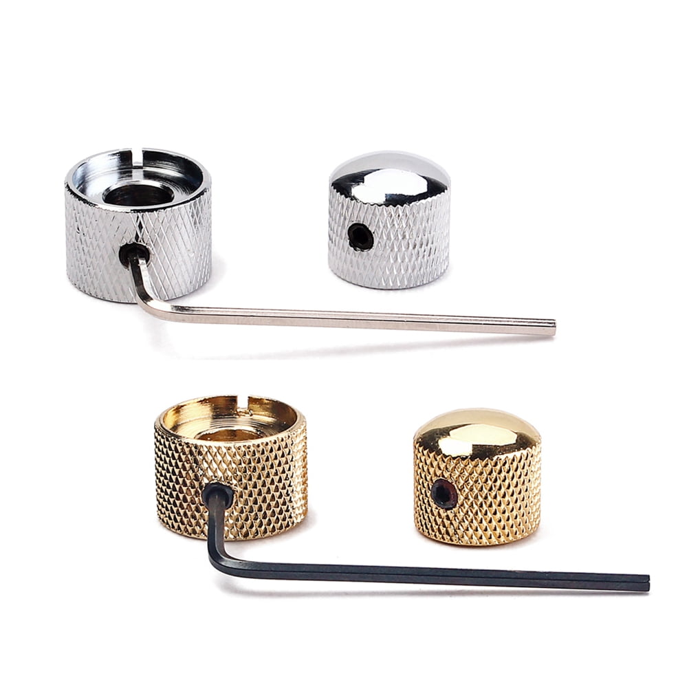 WRISTBIQUE 1 Set Nickel Plating Dome Knobs Bass With 0.7 X 0.51in Base ...