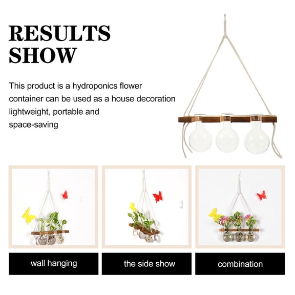 WRISTBIQUE Indoor Wall Planter Set of 1 Transparent Glass Hanging Vase for Home Decor and Indoor Gardening