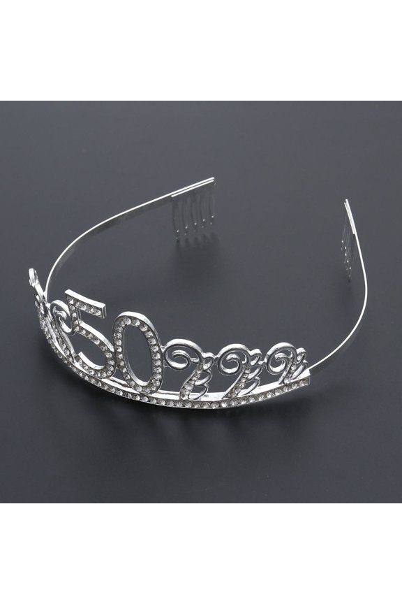 Assorted Color Birthday Crown Rhinestone Hair Comb Party Accessory