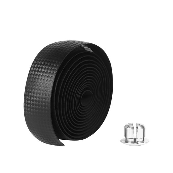 WRISTBIQUE 1 Set of 11.8*11.8*1.2in Black Carbon Fiber Handlebar Wrap for Cyclists with Non Slip and Vibration Reduction