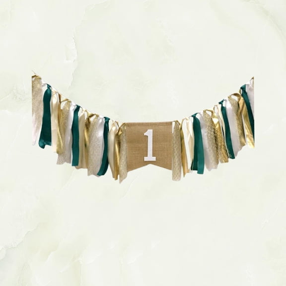 WRISTBIQUE 1 Set of Birthday Banner for Kids Cloth Photograph Props for First Birthday Party Multi