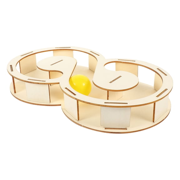 WRISTBIQUE 1 Set of Cat Wooden Track Toy Indoor Cat Track in Golden Color