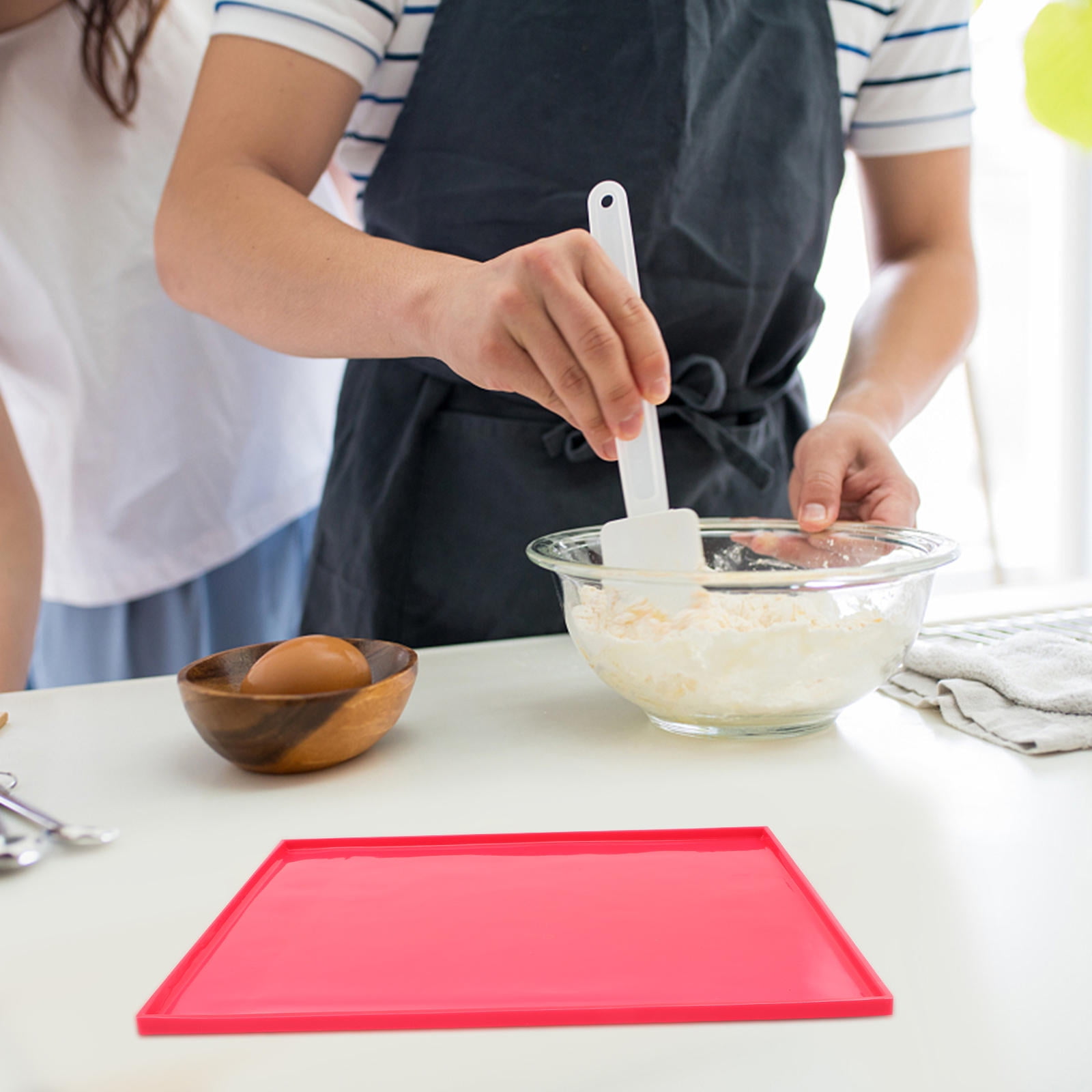 WRISTBIQUE Red Silicone Pastry Baking Mat Non Stick Flexible Roll Pad ...