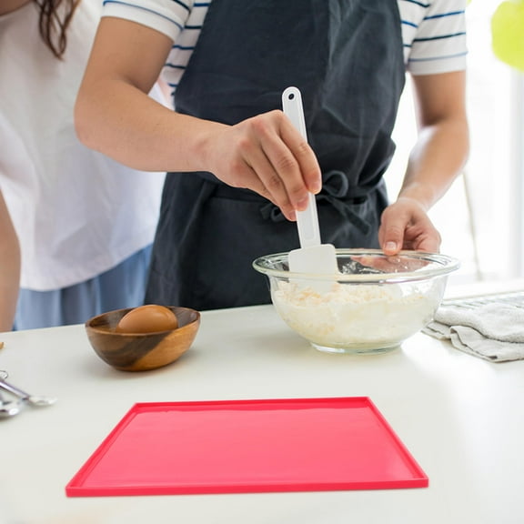 WRISTBIQUE Reusable Silicone Baking Mat Red Non-stick for Cooking Enthusiasts 1 Sheet
