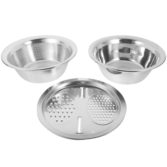 WRISTBIQUE Fruit Shredder Slicer Set Stainless Steel 3pcs in 1 Set Silver
