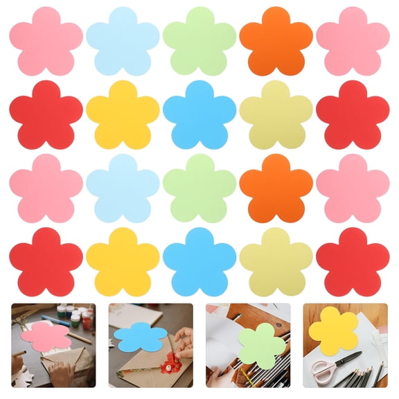 WRISTBIQUE 10Packs Flower Shaped Paper Cutouts in Assorted Colors for Scrapbooking and Classroom Decoration