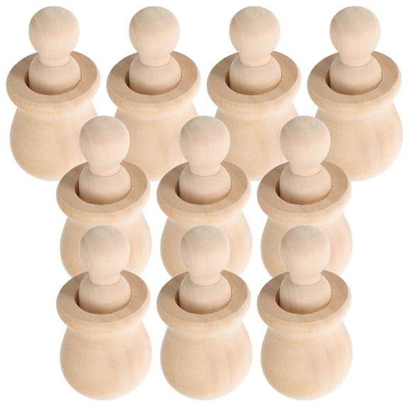 WRISTBIQUE unfinished wood Wooden Peg Dolls Beige Motor Skills Enhancement Creative Activities 10 Set