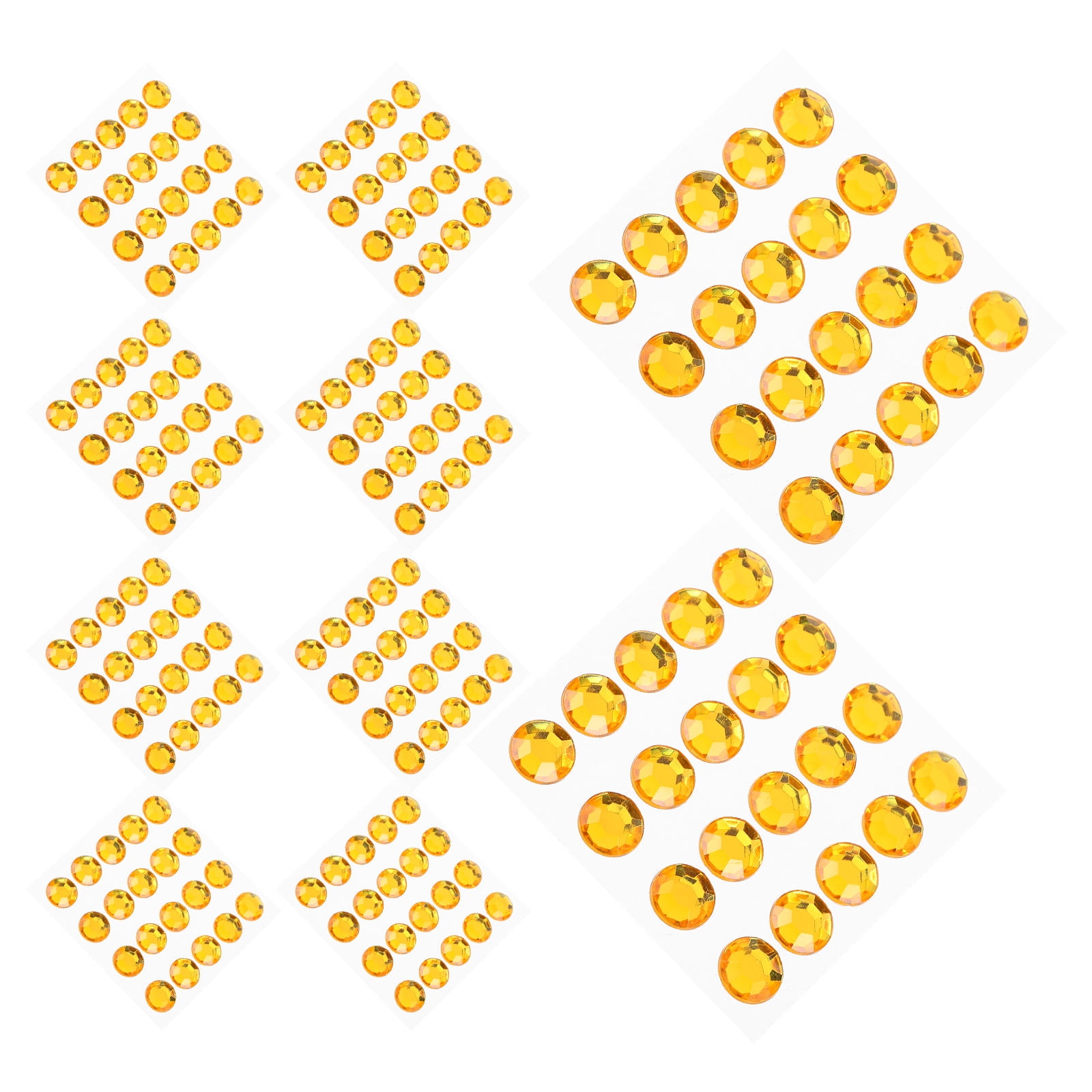 WRISTBIQUE Self Stick Rhinestones Orange Acrylic Round Stickers for ...