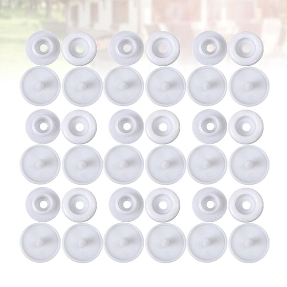 WRISTBIQUE 100 Sets Snap Button Kit for Clothes for Cloth Mats Plastic Button Snaps White 1.2x1.2x0.6cm