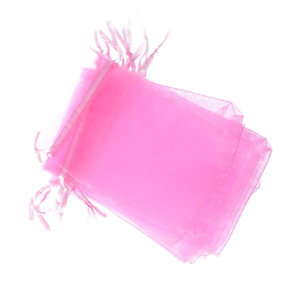 WRISTBIQUE 100Pcs Pink Gauze Wedding Candy Bags Small Bags for Party Decoration Use