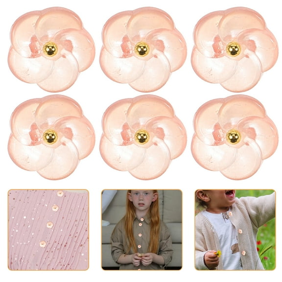 WRISTBIQUE 100Pcs Plastic Flower Buttons for Clothes and Crafts Versatile Design