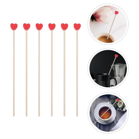 WRISTBIQUE 100pcs Long Cocktail Rods Honey Stirring Sticks for Jam and Drinks Ideal for Parties and Valentine's Day