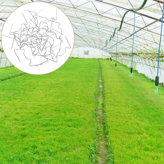 WRISTBIQUE 100Pcs Silver Stainless Steel W Clips for Windproof Rainproof Reinforce Greenhouse Accessories