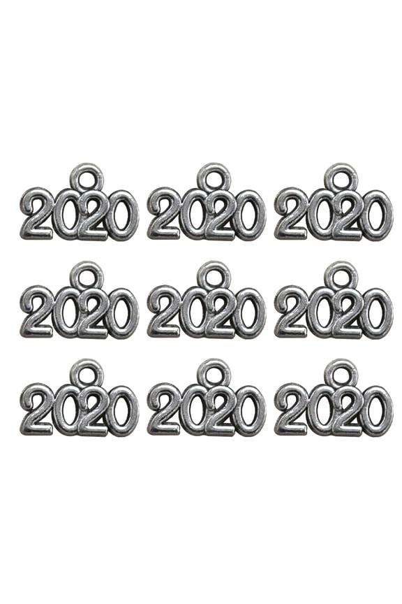 100 Pieces Round Number Alloy Pendant Charms in Silver for DIY Crafting and Creative Projects