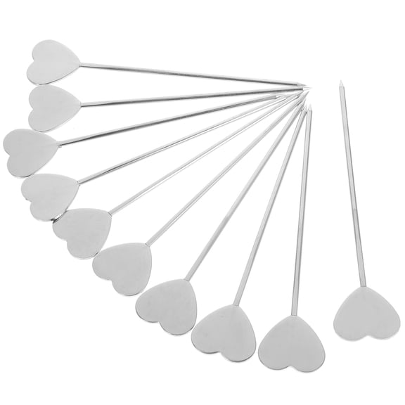 WRISTBIQUE 10Pcs High Grade Stainless Steel Food Picks for Bar and Restaurant Use