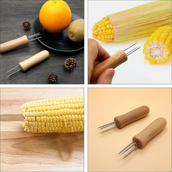 WRISTBIQUE 10Pcs Forks Stainless Steel Three Pin Design Assorted Color Food Holding