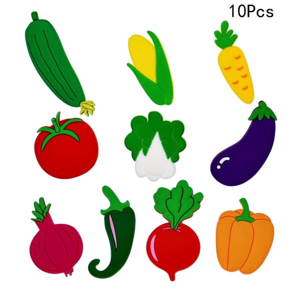 WRISTBIQUE 10Pcs Vegetable Pattern Refrigerator Magnets Magnetic Stickers for Fridge Decoration