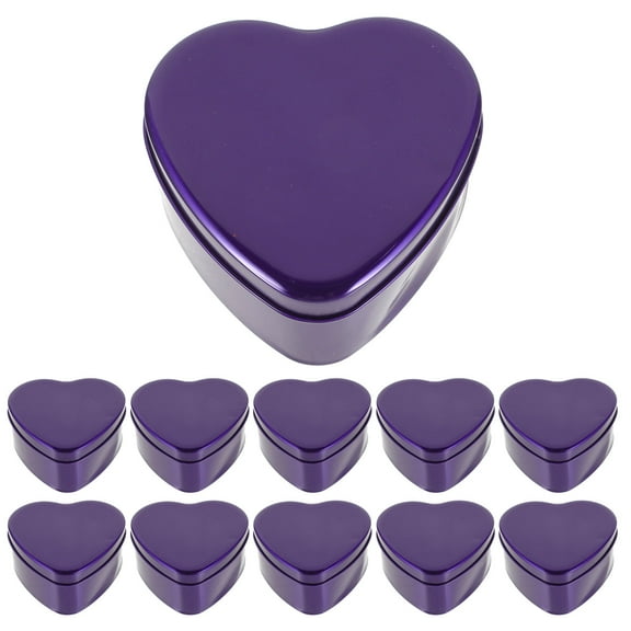 WRISTBIQUE 10Pcs Design Heart Shaped Candy Jar Tinplate Box Packaging Wedding