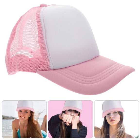 WRISTBIQUE  10Pcs Pink Mesh Baseball Hat Unisex Adjustable Snap Button Breathable Cap for Cycling Jogging Climbing