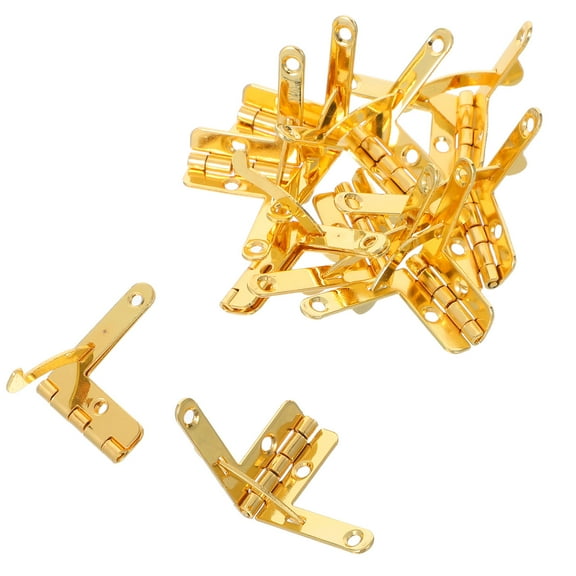 WRISTBIQUE 10Pcs Jewelry Box Hinges Small Size Golden Decorative Hardware for Cabinet and Wooden Boxes
