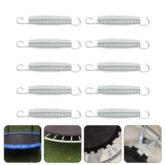 WRISTBIQUE 10Pcs Sturdy Spring for Trampoline Galvanized Steel Wire Tension Springs with Hooks 5.3X0.9X0.9in