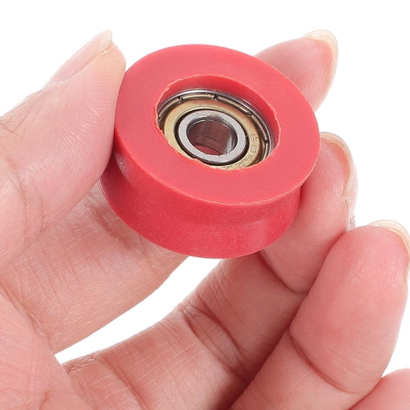 WRISTBIQUE 10Pcs Red Nylon Door Roller Pulley with Low Friction for Sliding Patio and Cabinet Doors