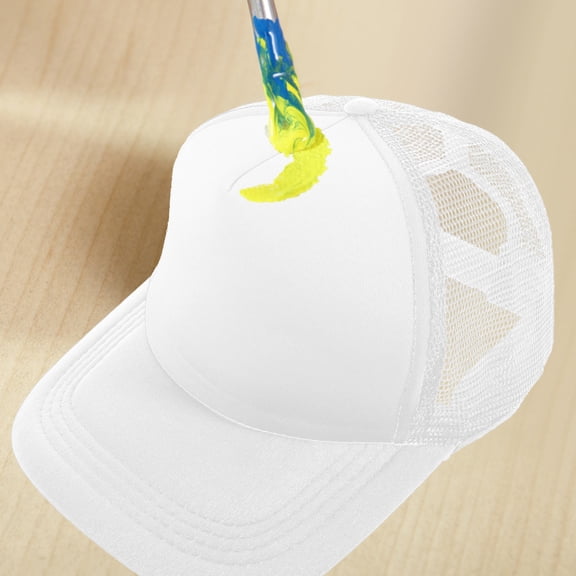 WRISTBIQUE 10Pcs White Mesh Baseball Caps Blank Sublimation Hats for DIY Heat Transfer Projects