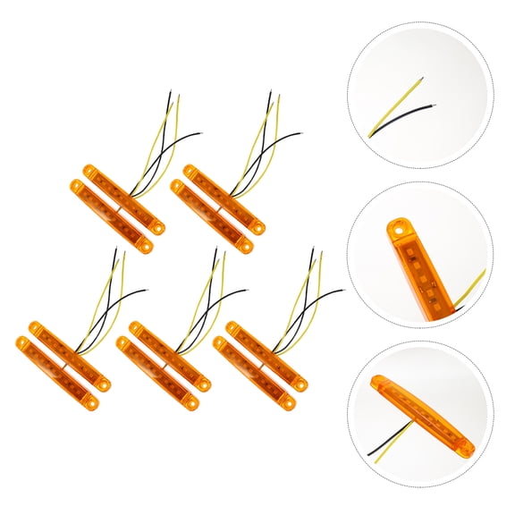 WRISTBIQUE 10Pcs Yellow Plastic Trailer Turn Signal Light for Vehicle Lighting