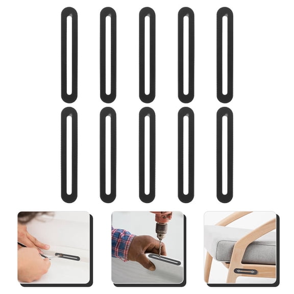 WRISTBIQUE 10Pcs Stainless Steel Black Metal Mending Plates for Secure Wood Furniture Mounting