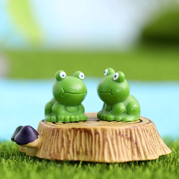 WRISTBIQUE 10pcs Frog Decor Statue Green Resin Ornament for Home Interior Owners