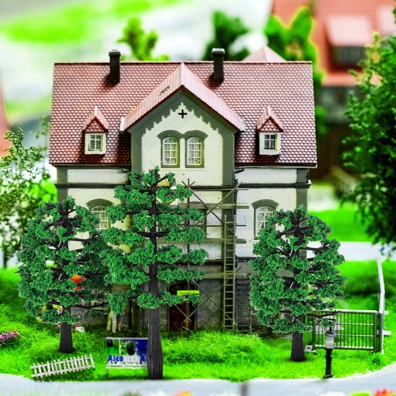 WRISTBIQUE 10- Miniature Plastic Trees for Crafts, Model Scenery, Educational Projects, Realistic Decor, Compact Size