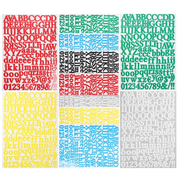 WRISTBIQUE 12-Pack Small Vinyl Alphabet Stickers Assorted Adhesive Letters for Wrapping and Crafts