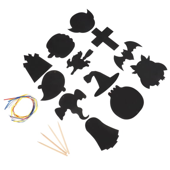 WRISTBIQUE Kids Stationery Kit Scratch Paper Black 12Pack Craft Art Paper