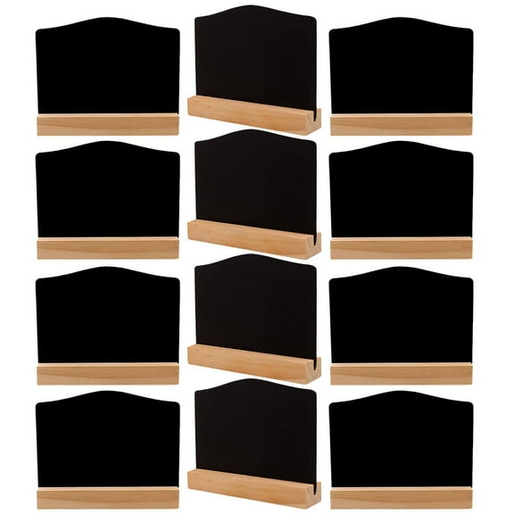 WRISTBIQUE 12Pcs Wood Chalkboards with Easel Stand Double Sided Chalkboard for Home Use