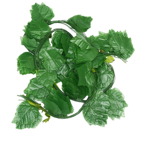 WRISTBIQUE 12Pcs Lifelike Green Leaf Vine Large Leaf Creeper for Pet Nest and Party Decor