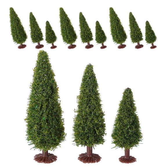 WRISTBIQUE 12- Plastic Model Trees for Crafts, Landscaping, Train Sets, and Miniature Scenery Projects