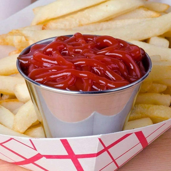 WRISTBIQUE 12Pcs Metal Dipping Sauce Cups Stainless Steel Small Round Condiment Cups for Home Dining