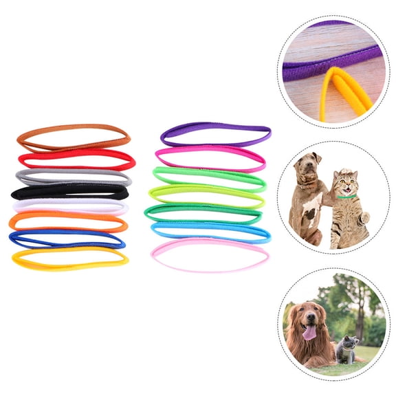 WRISTBIQUE 15Pcs Assorted Color Whelping Pet Neck Collar Adjustable Puppy Cat Identification