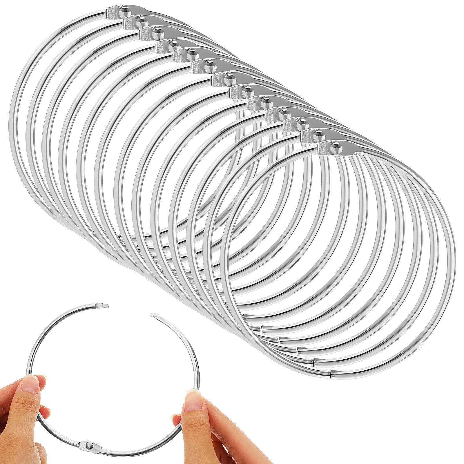 WRISTBIQUE 16Pcs Metal Rings For Index Cards With Long Term Use In Silver