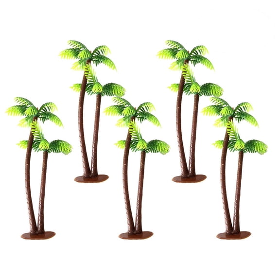 WRISTBIQUE 16Pcs Miniature Palm Tree Plastic Landscape Decoration for Diorama Scenery