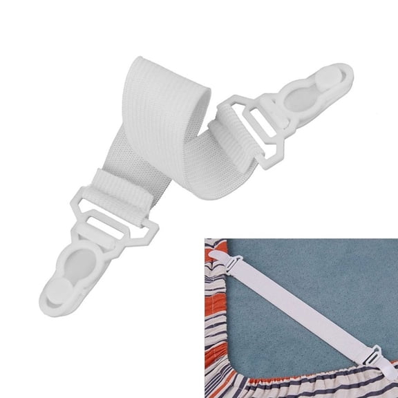 WRISTBIQUE 16-Piece White Elastic Nylon and Plastic Sheet Fasteners for Home, Office, Hotel Use, Holders