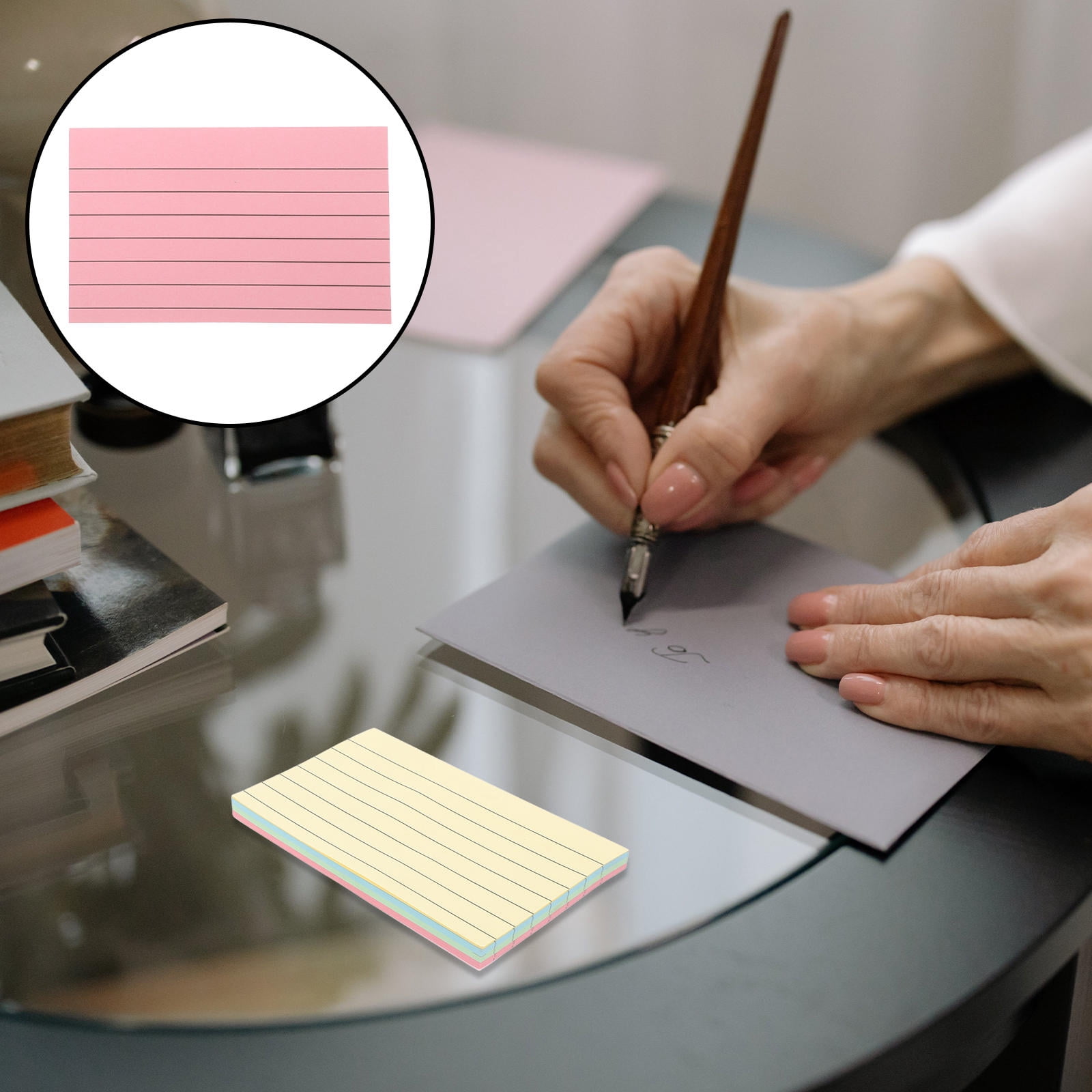 WRISTBIQUE 180Pcs Aesthetic Office Supplies Ruled Record Card for ...