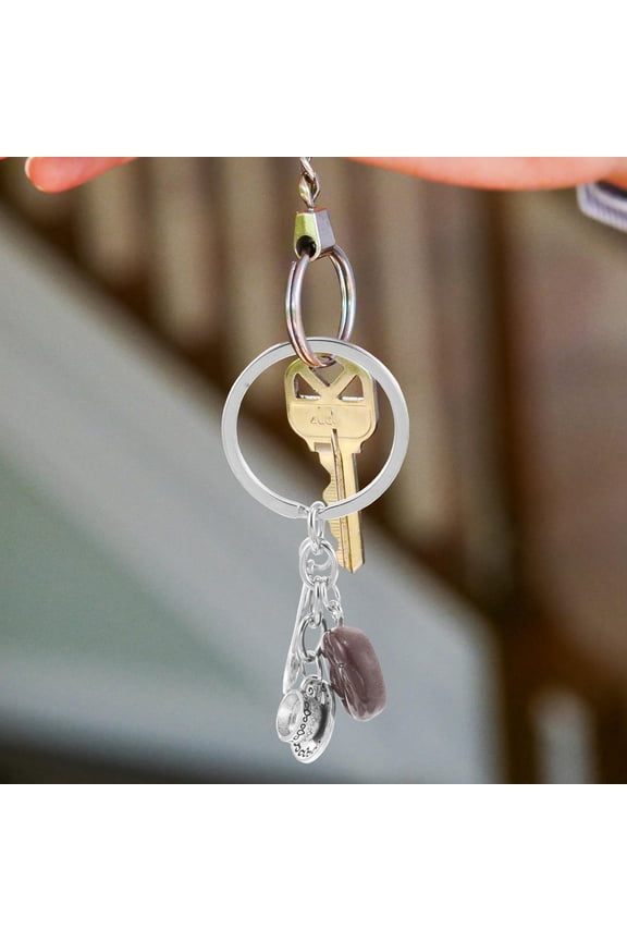 Coffee Bean Keychain 1 Pack Alloy and Plastic Coffee Theme Key Accessory for Home, Office, and Coffee Enthusiasts