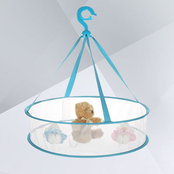 WRISTBIQUE 1Pack Folding Drying Rack Sky-Blue Rectangular Stainless Steel Breathable for Clothes Indoor Use